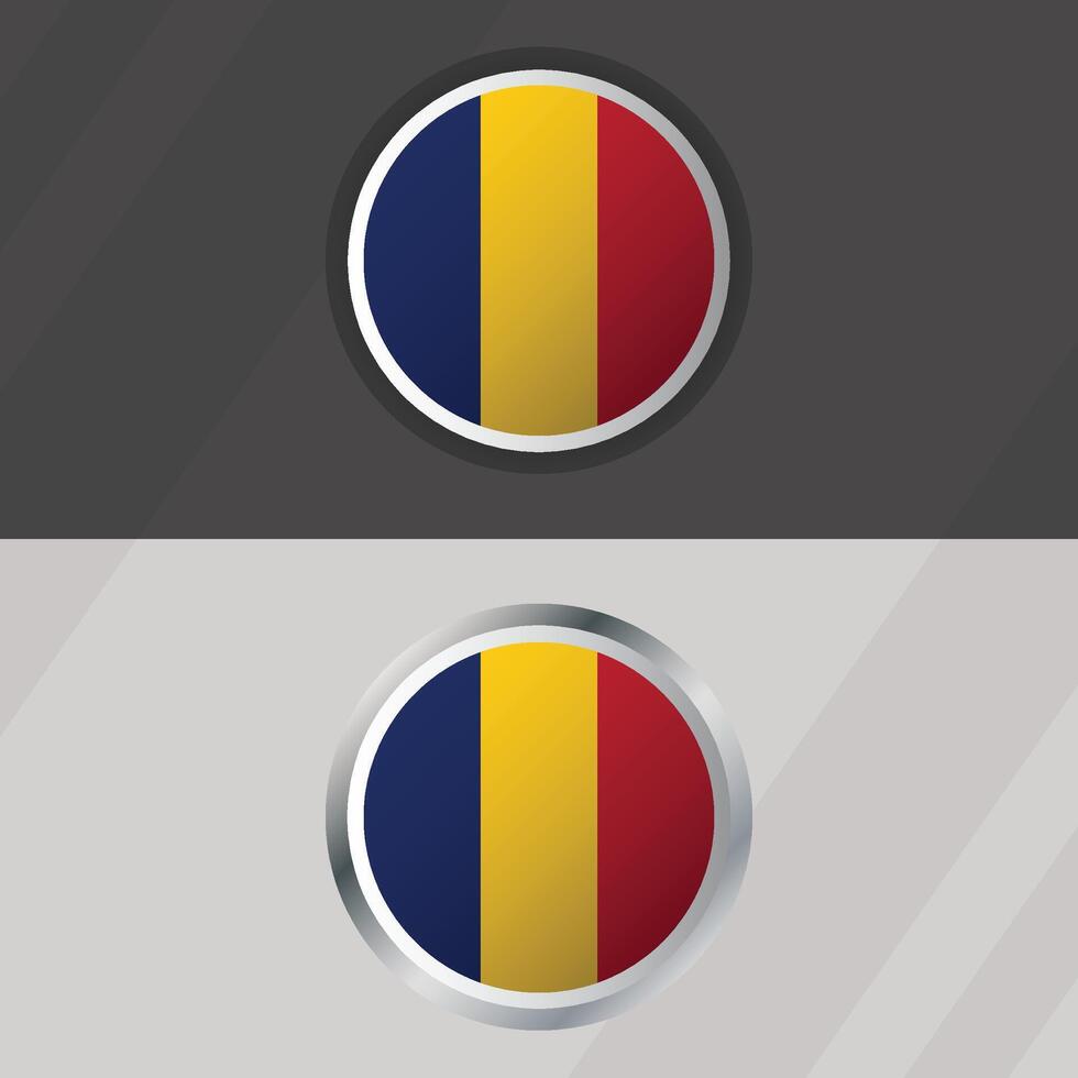 Chad Round Flag Template vector