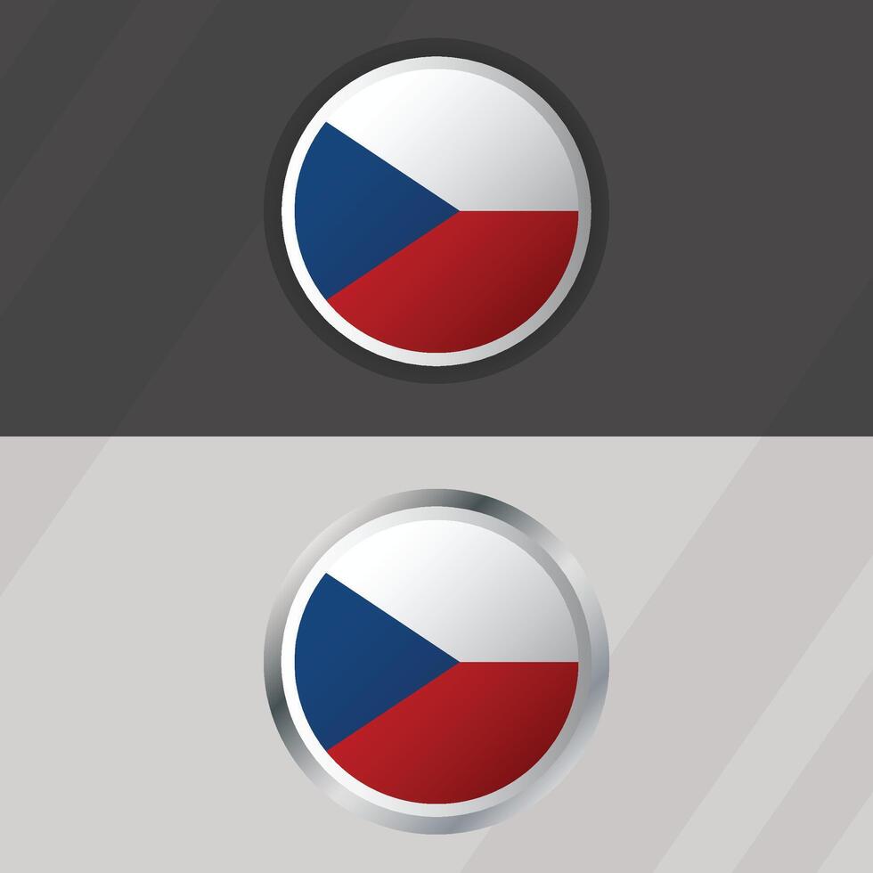Czech Republic Round Flag Template vector
