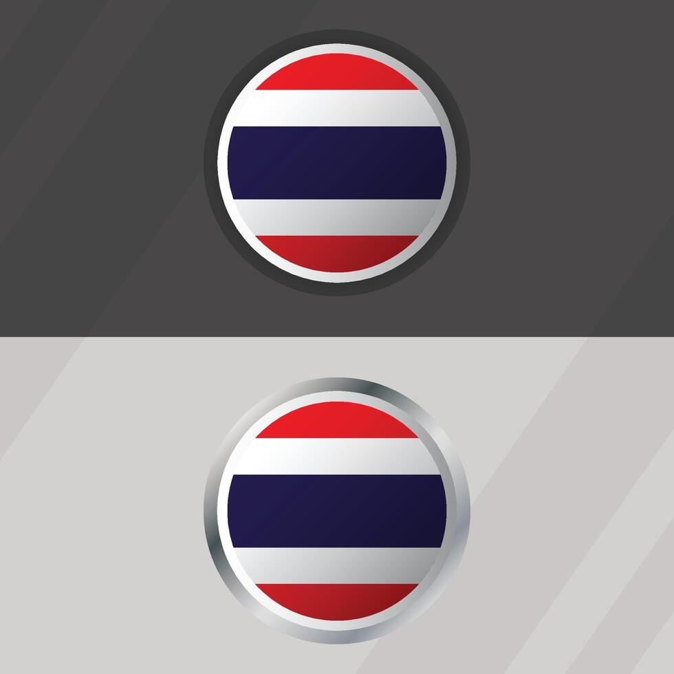Thailand Round Flag Template vector