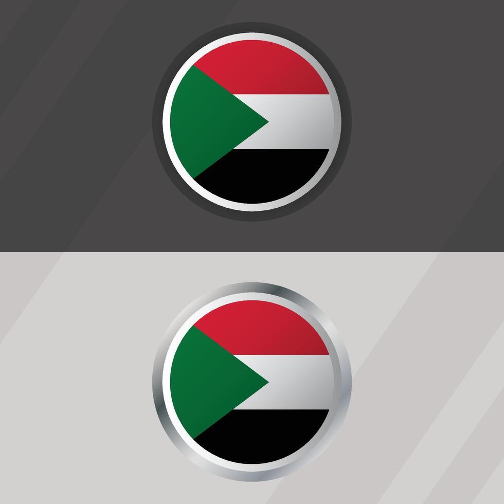 Sudan Round Flag Template vector