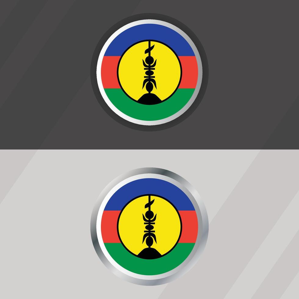 New Caledonia Round Flag Template vector