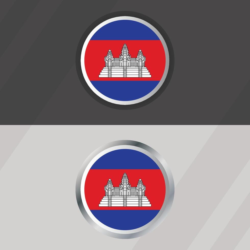 Cambodia Round Flag Template vector