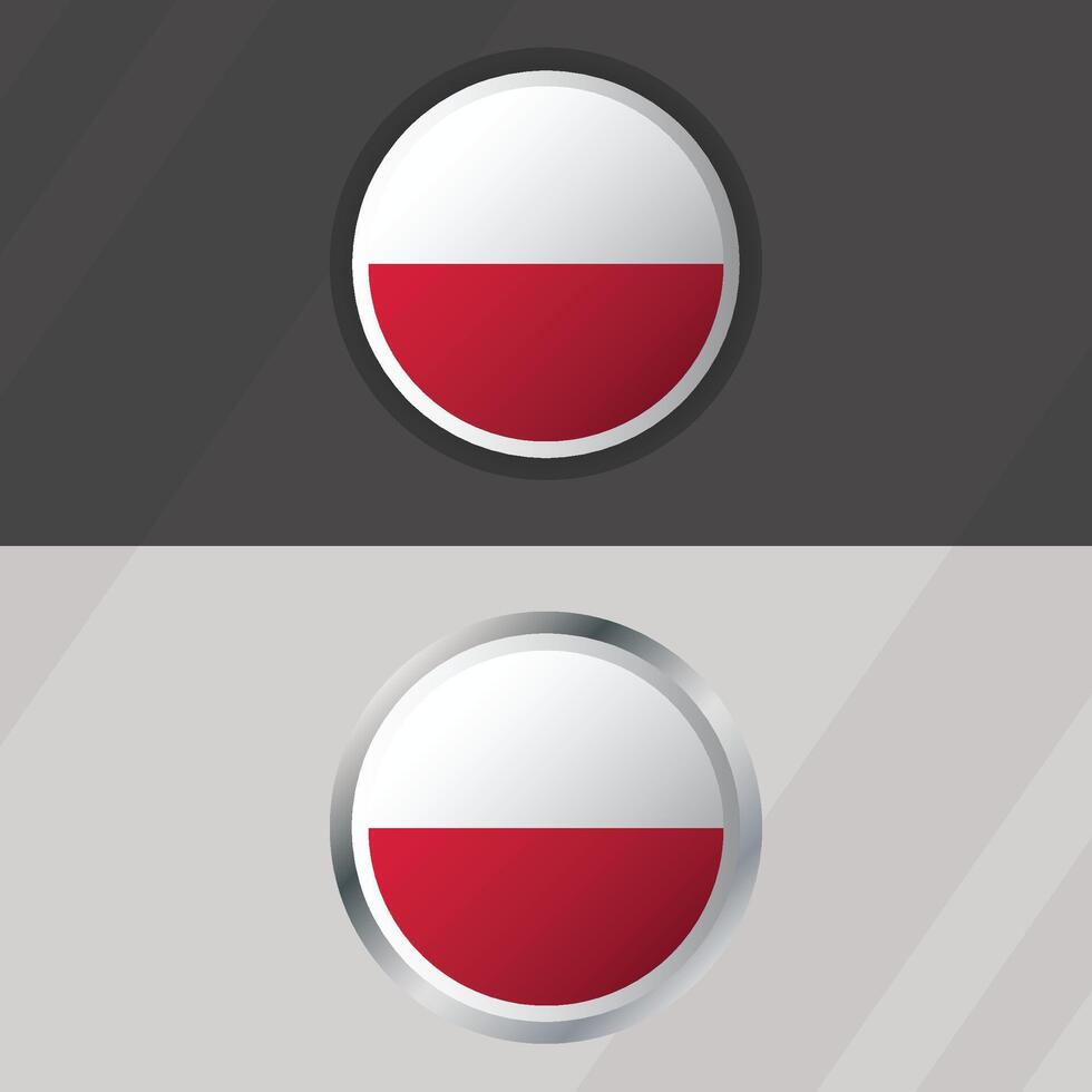 Poland Round Flag Template vector