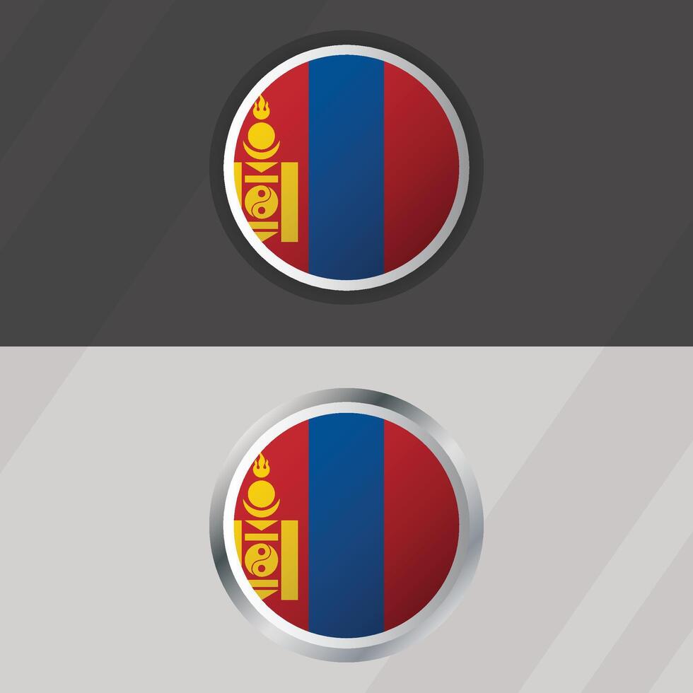 Mongolia Round Flag Template vector