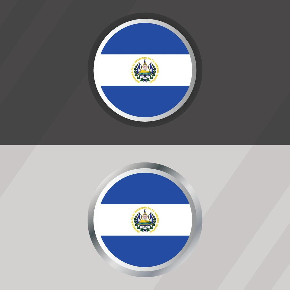 El Salvador Round Flag Template vector