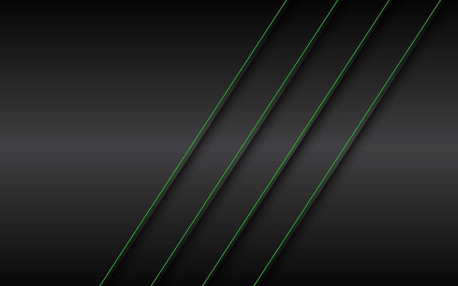 Black metal abstract background with green lines. corporate design concept vector