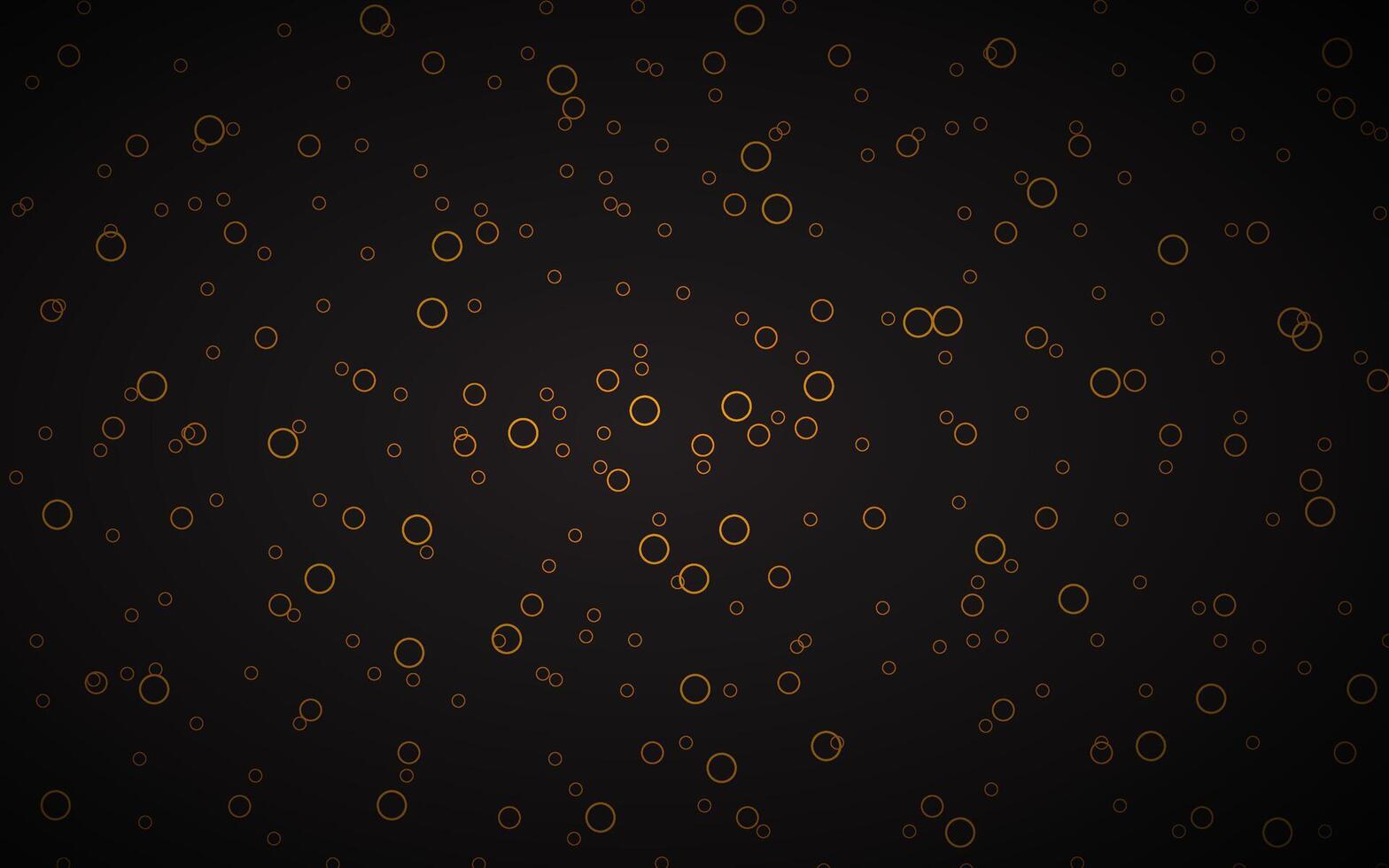 Black abstract background with gold circles, simple geometric pattern design, illustration vector