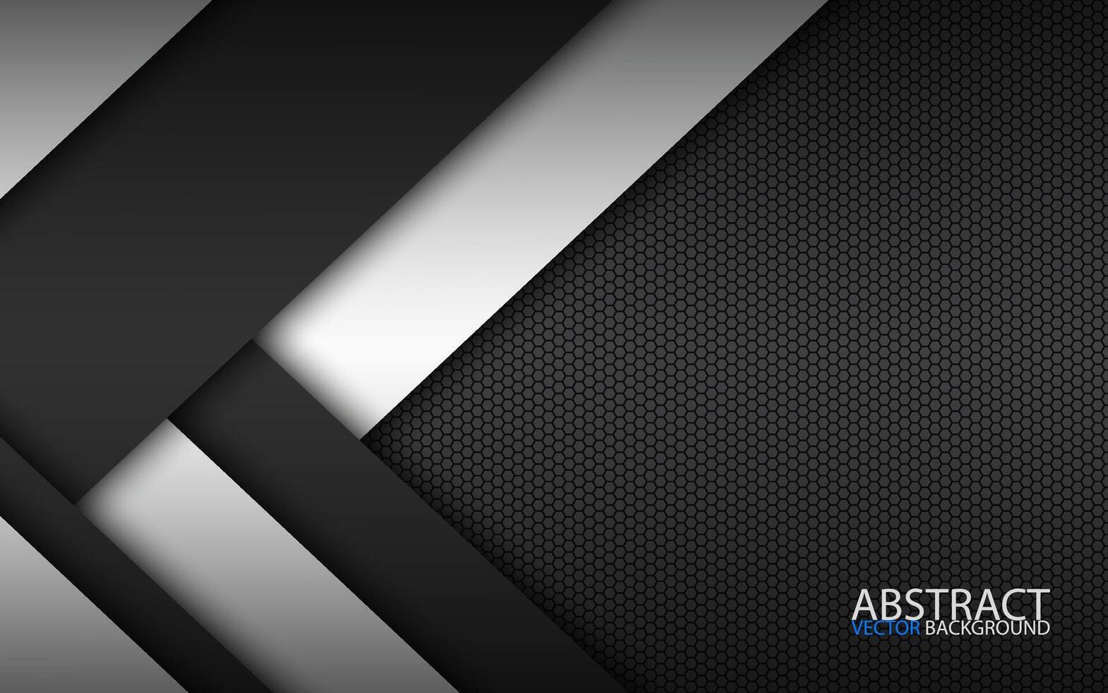 Black and white layers above each other, modern material design with a hexagonal pattern, corporate template for your business, abstract widescreen background vector