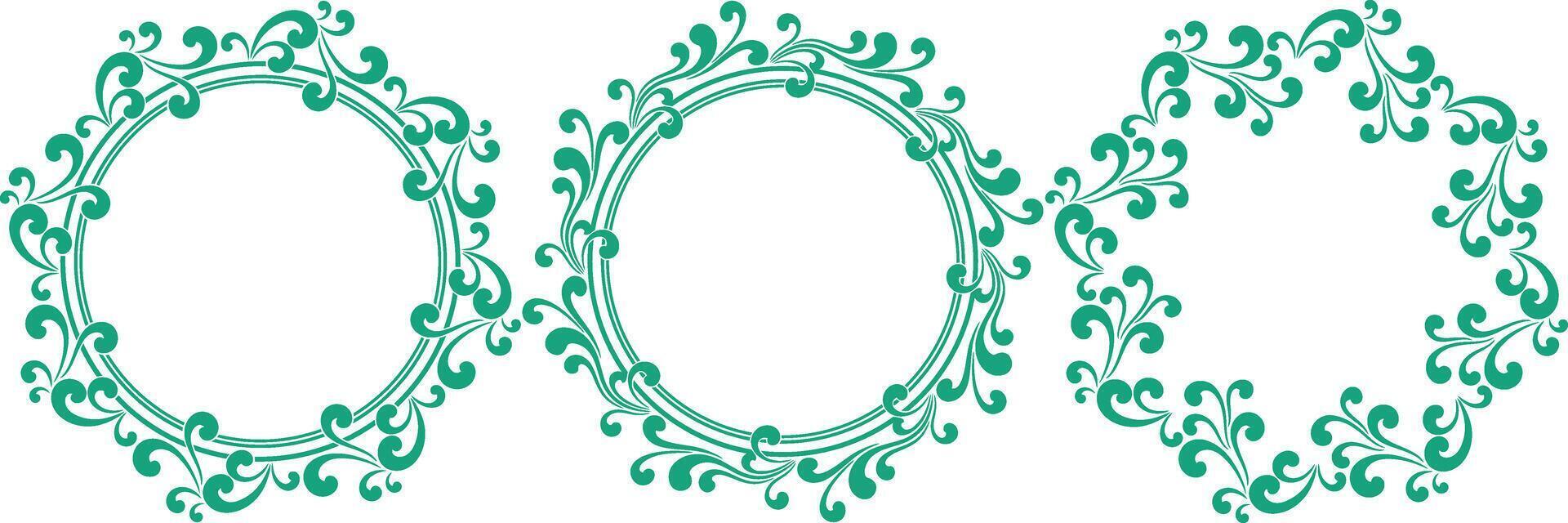 set of decorative cirlce frame vector