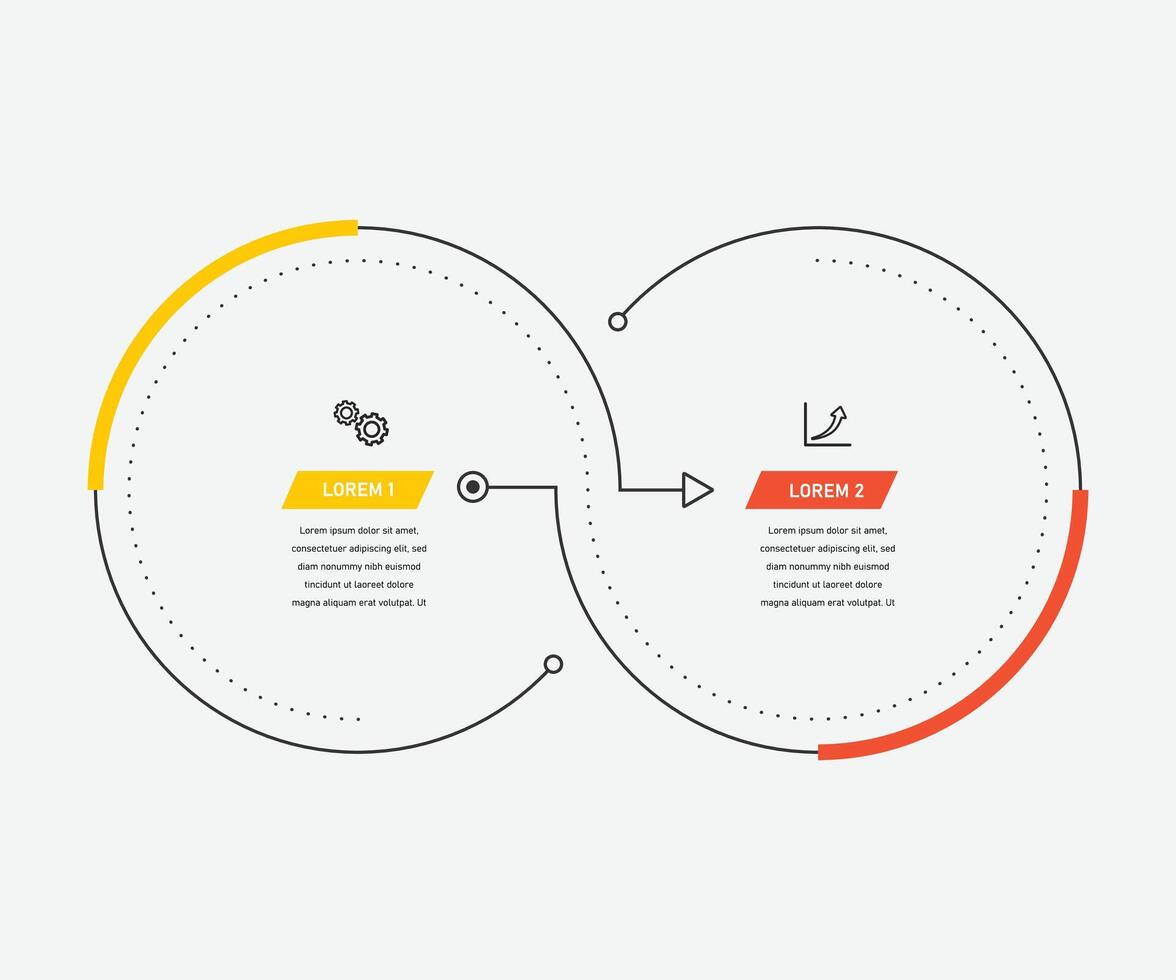 Business Infograph of 2 Thin Line Circle Free Elements vector