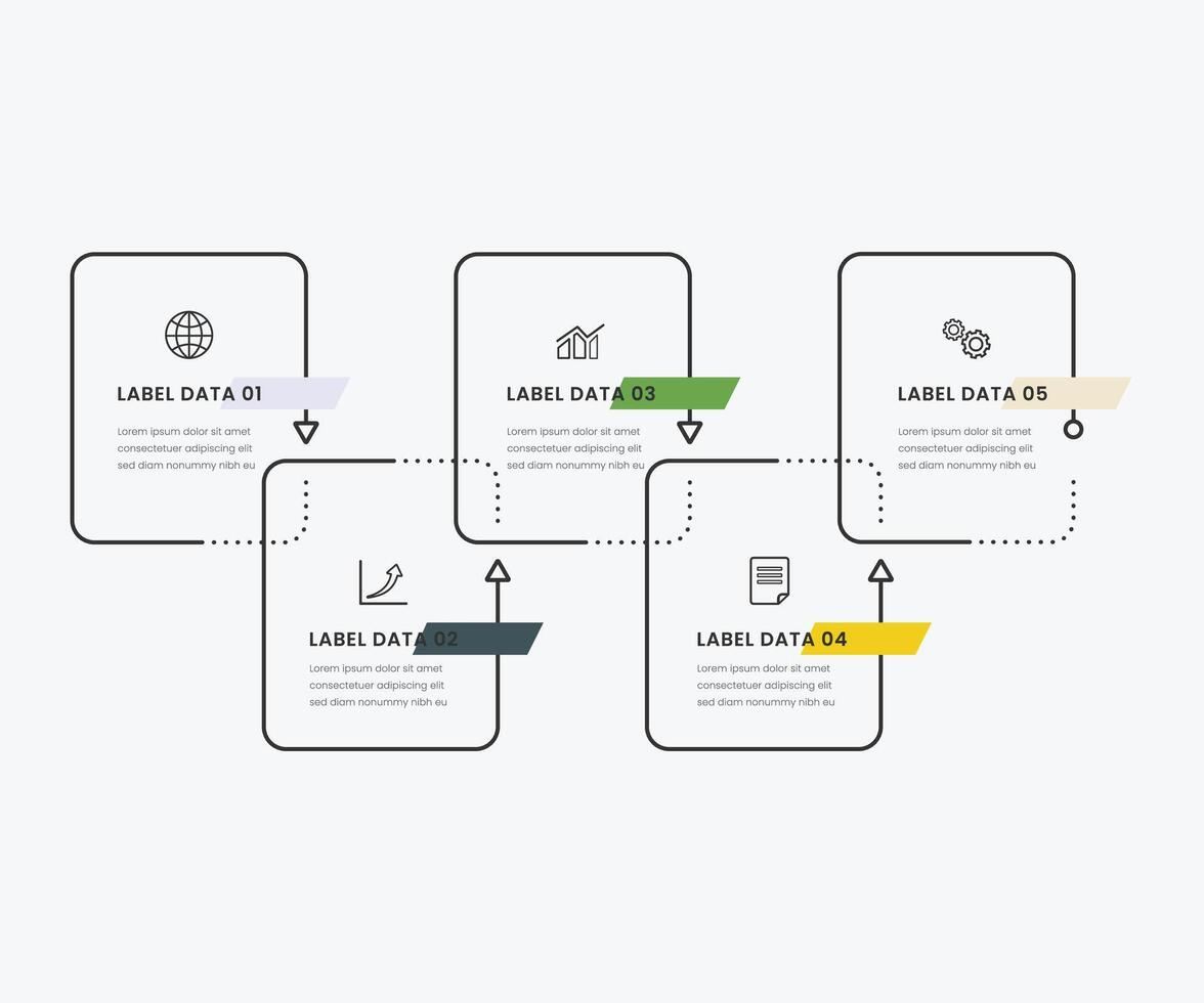 Business Infograph Square Elements Business Development Stages Free Design vector