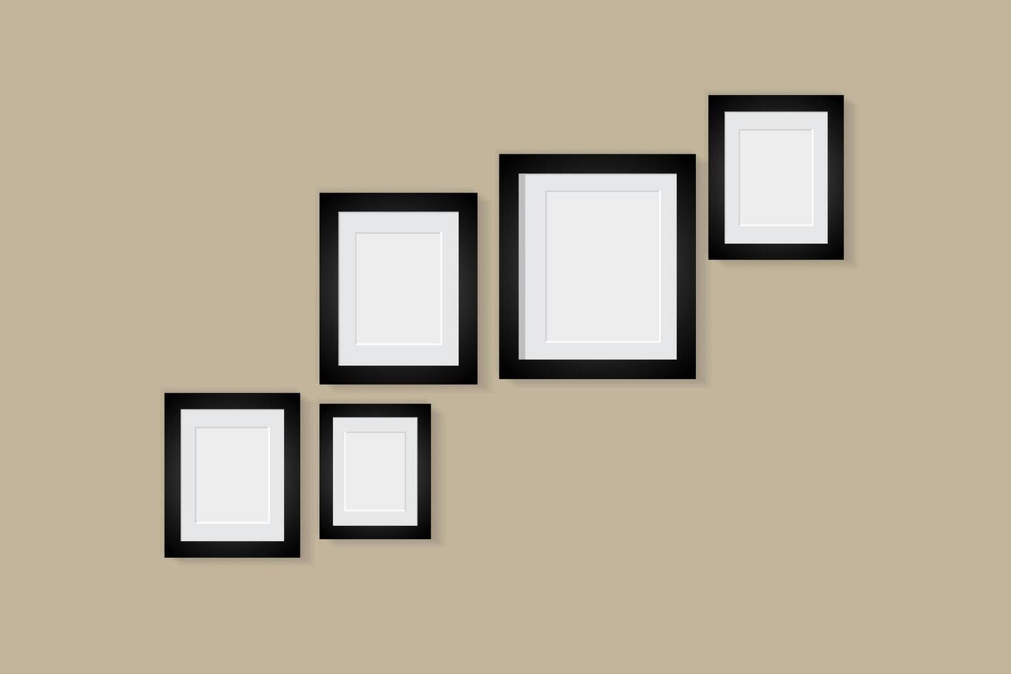 Blank photo five frame vector