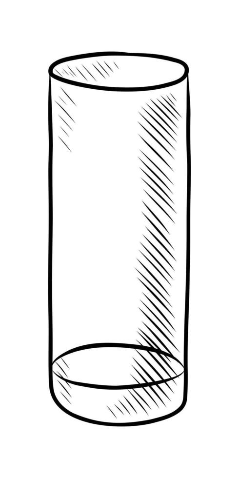 BLACK AND WHITE CONTOUR DRAWING OF A GLASS CUP vector