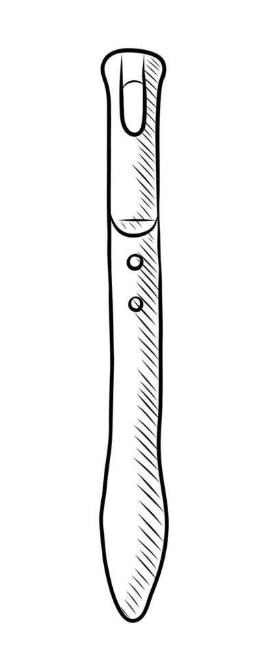 BLACK AND WHITE CONTOUR DRAWING OF A KNIFE NOISETTE vector
