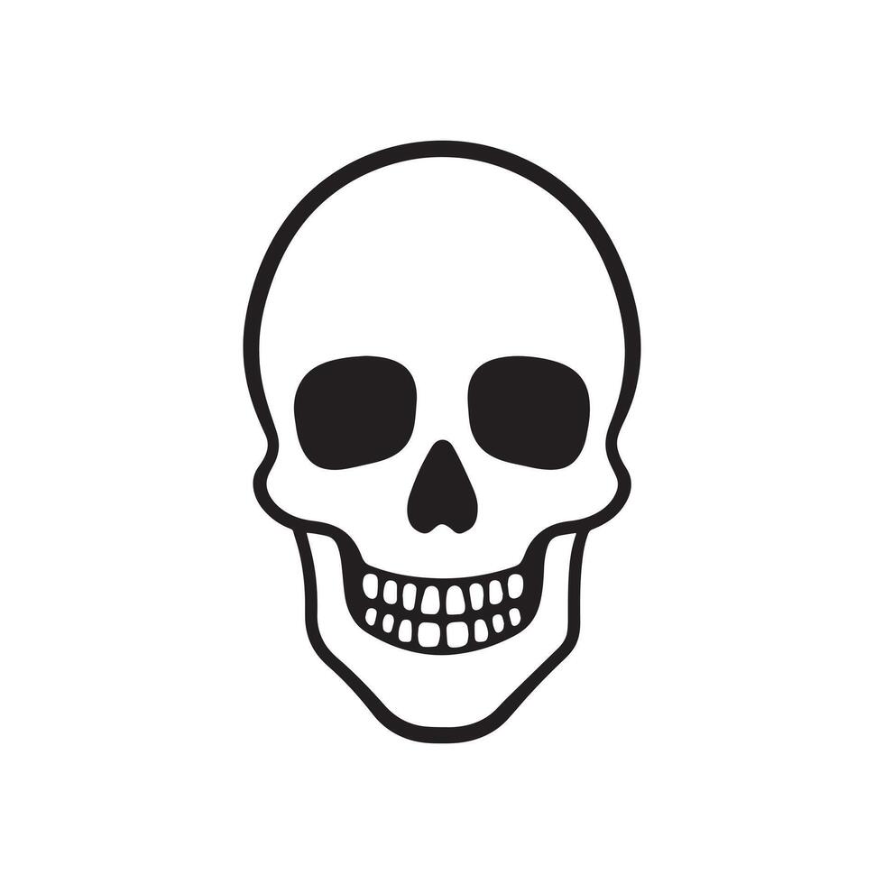 Skull in vintage style black and white, on white background vector