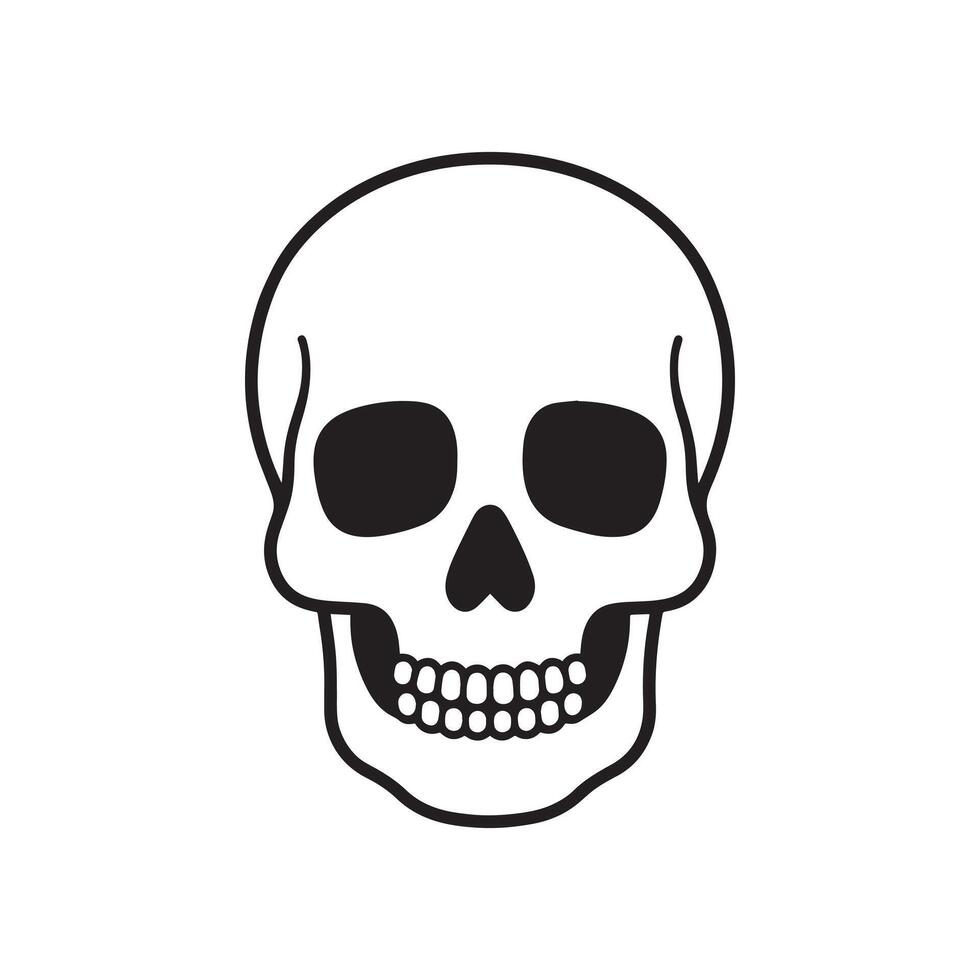 Skull in vintage style black and white, on white background vector