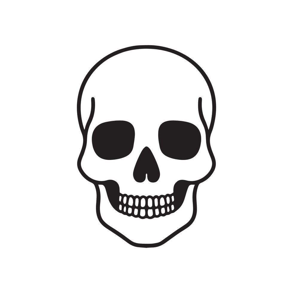 Skull in vintage style black and white, on white background vector