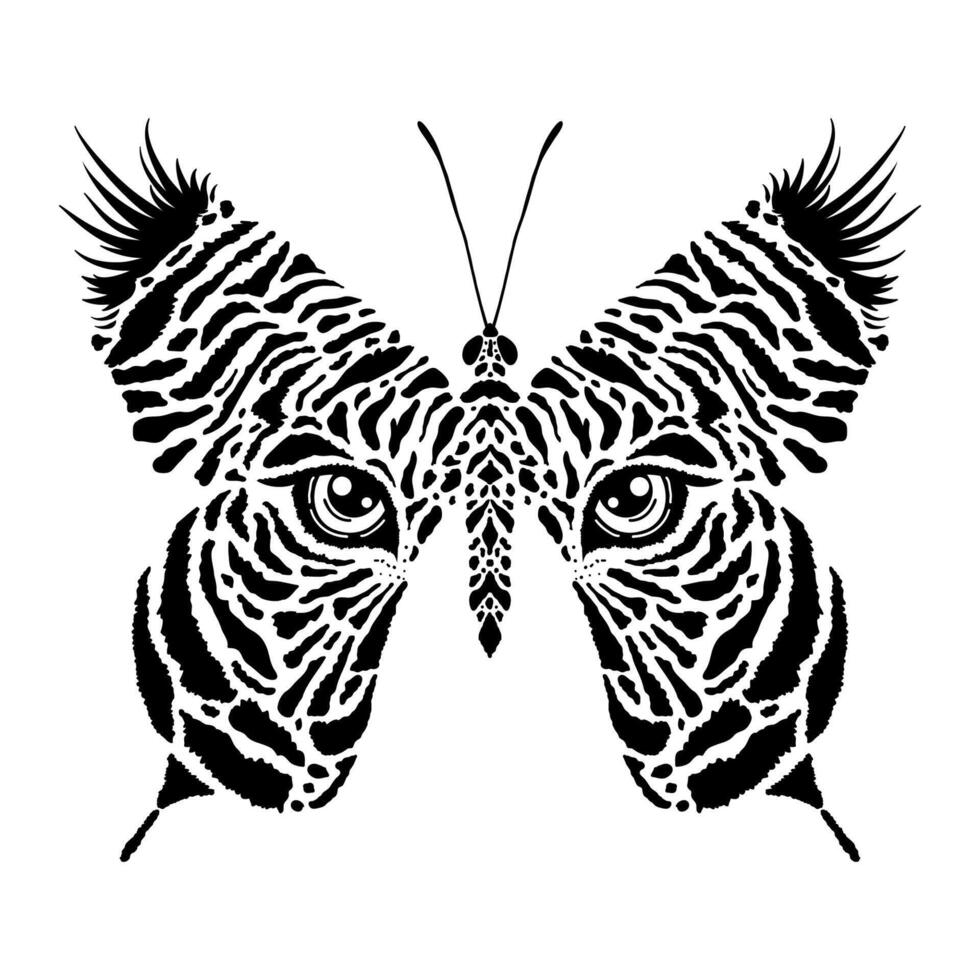 Butterfly with tiger print vector