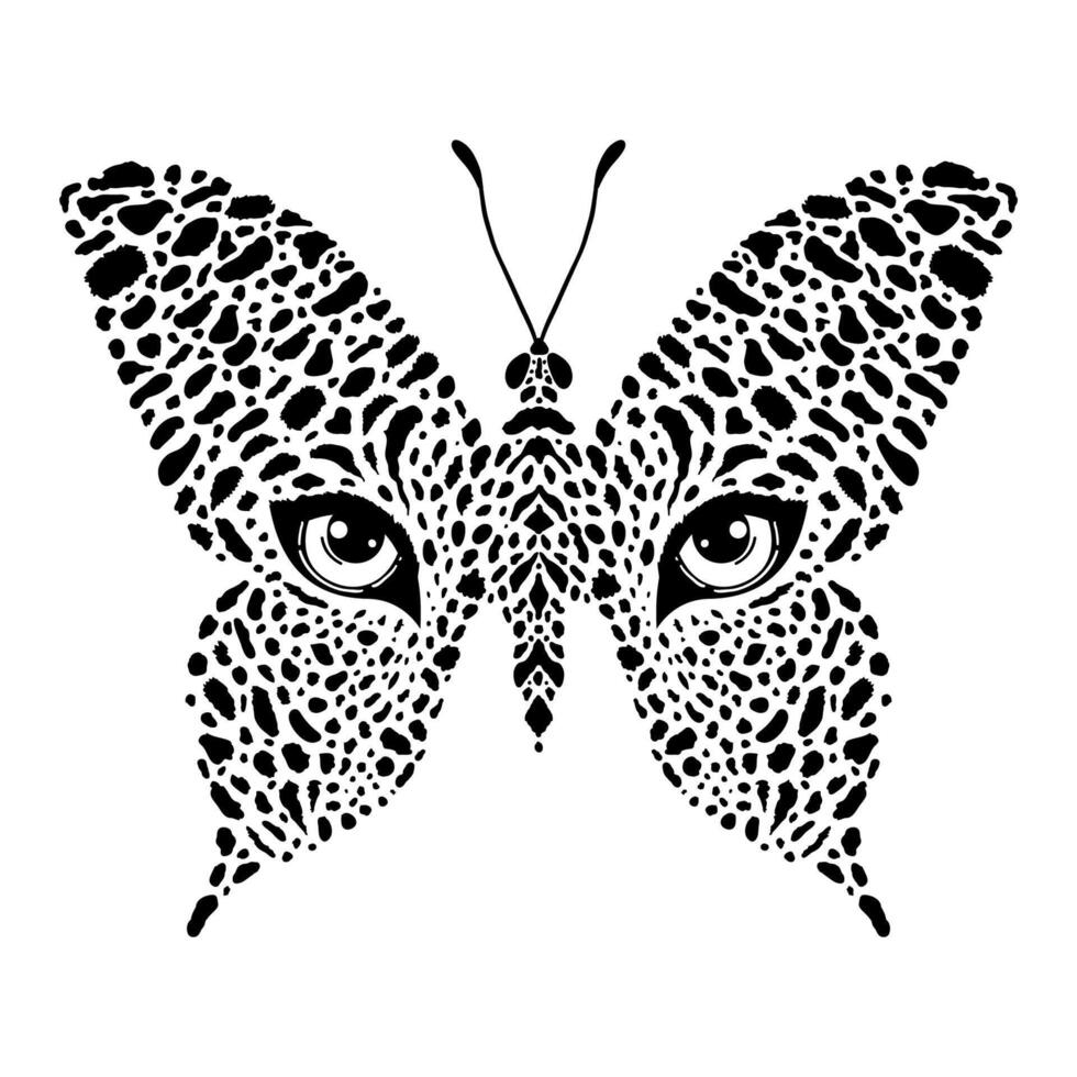 Butterfly with leopard print vector