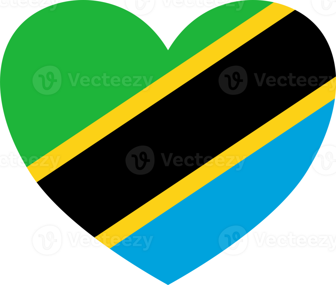 Tanzania flag heart shape png
