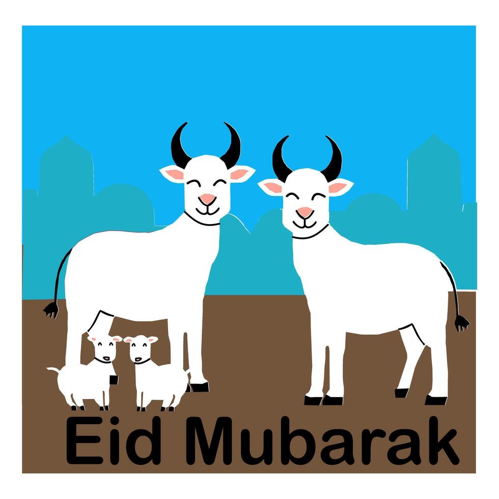 Eid al Adha design with sacrificial animals vector