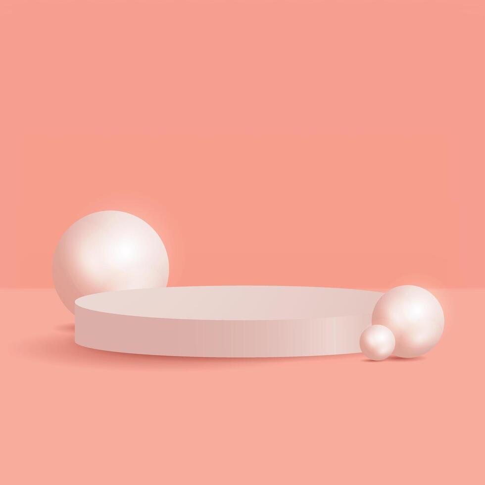 Product display podium with pearls vector