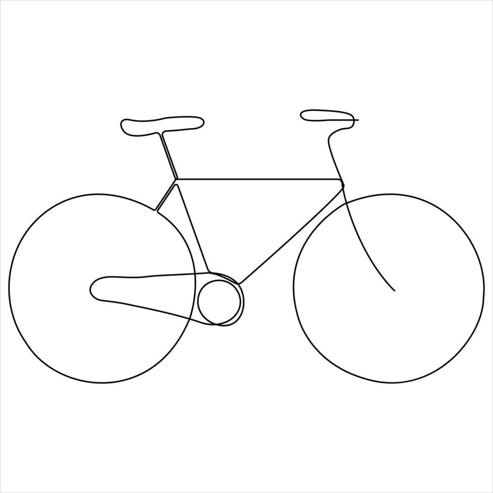 Continuous single line drawing bicycle vehicle concept single line draw design graphic illustration vector