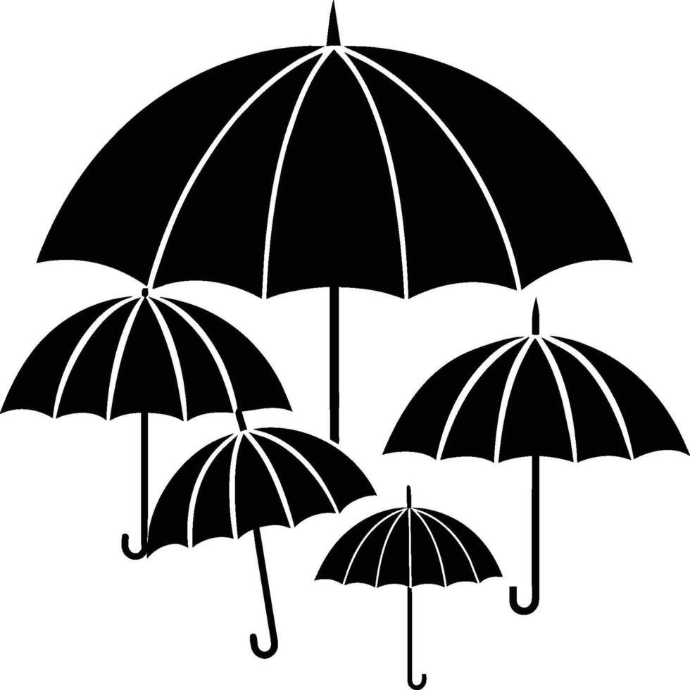 Umbrella silhouette. Umbrella outline vector