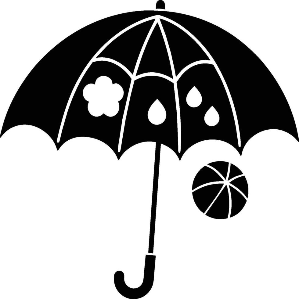 Umbrella silhouette. Umbrella outline vector
