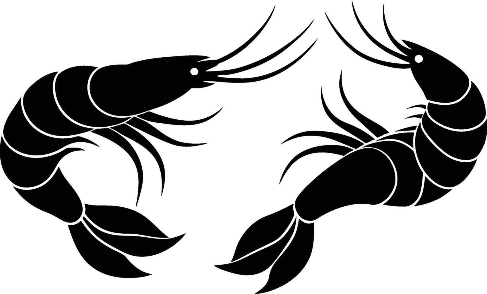illustration of shrimp shape vector