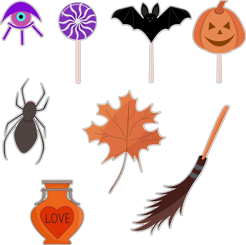 A set of stickers for Halloween. design vector