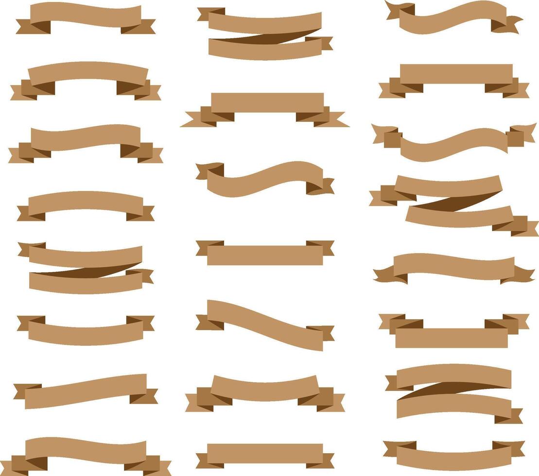 Beautiful Ribbons Banner, Tags and Bows Collection Set Design EPS Template. vector