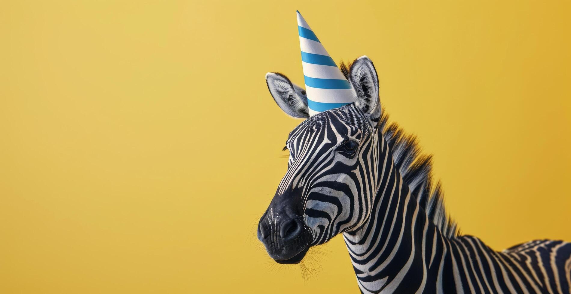 Zebra Wearing Party Hat photo