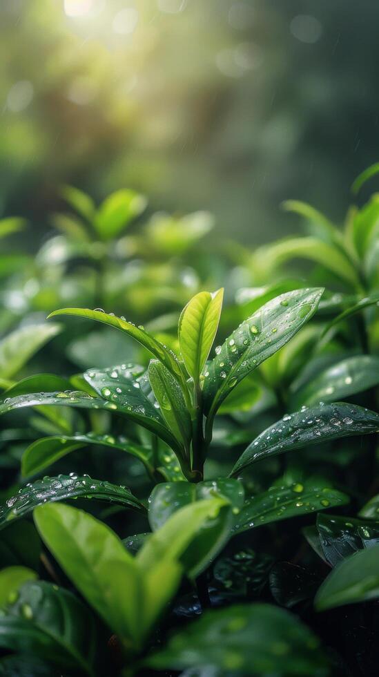 Sunlit Green Plant Close Up photo