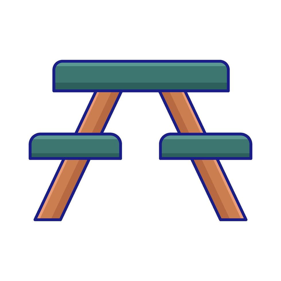 Illustration of picnic table vector