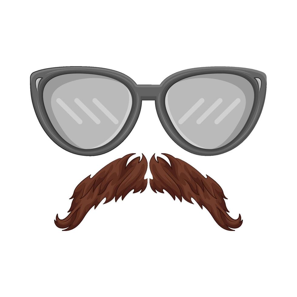 Illustration of mustache and glasses vector