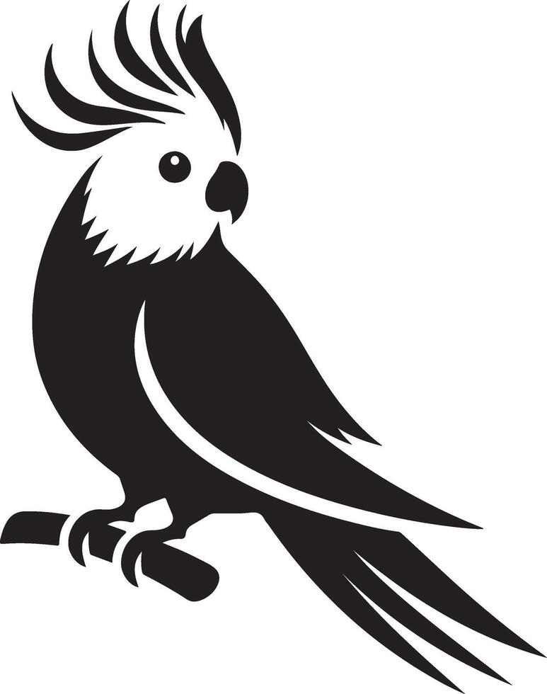 cockatiel Silhouette black Illustration vector