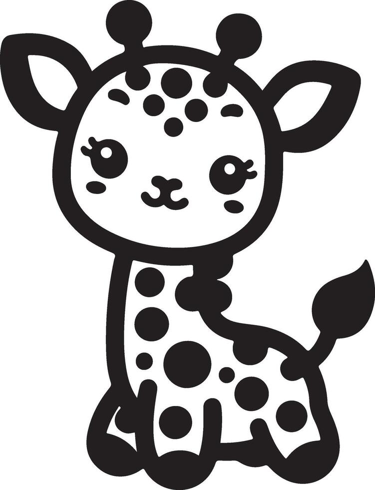 cute baby giraffe art vector