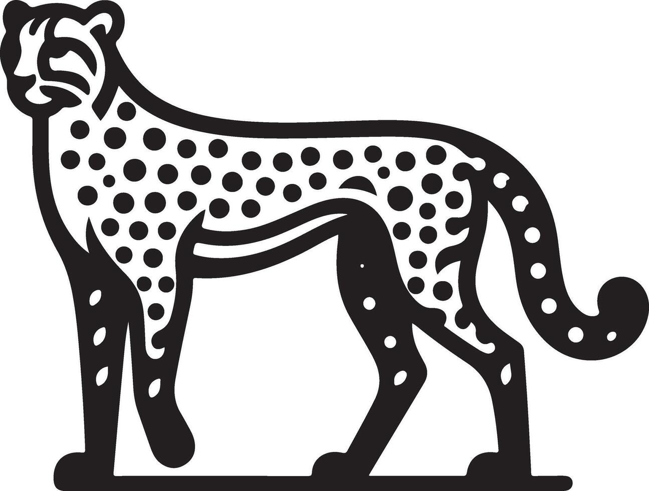 Cheetah black Art Illustration vector