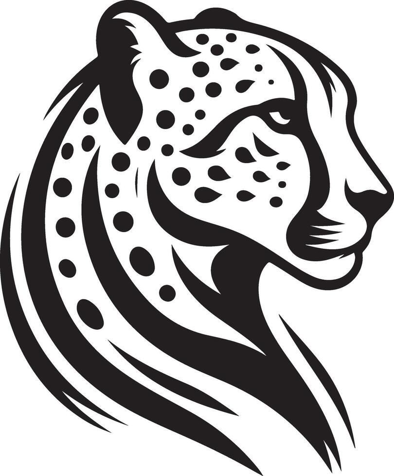 Cheetah black Art Illustration vector