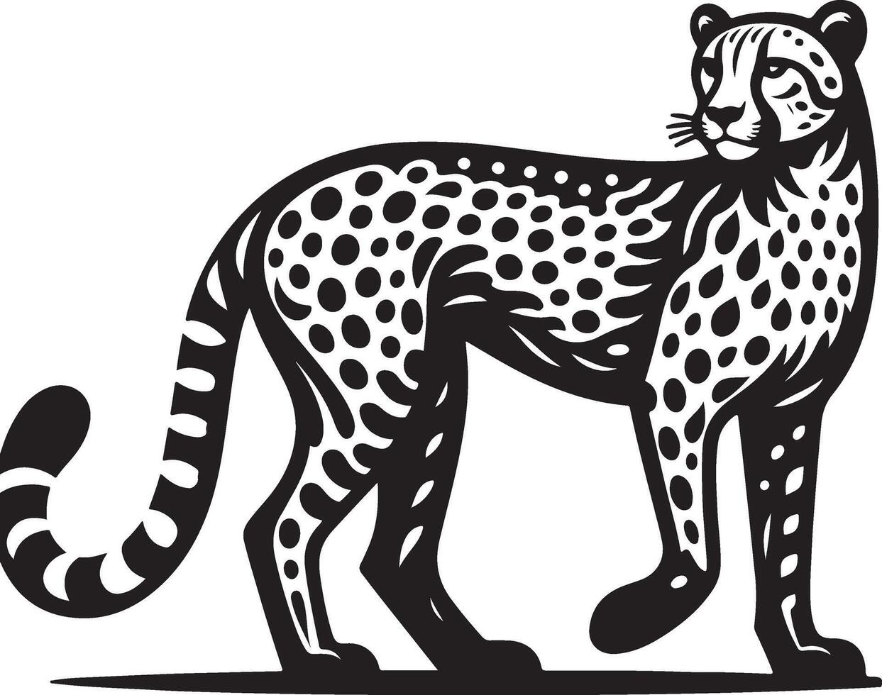 Cheetah black Art Illustration vector
