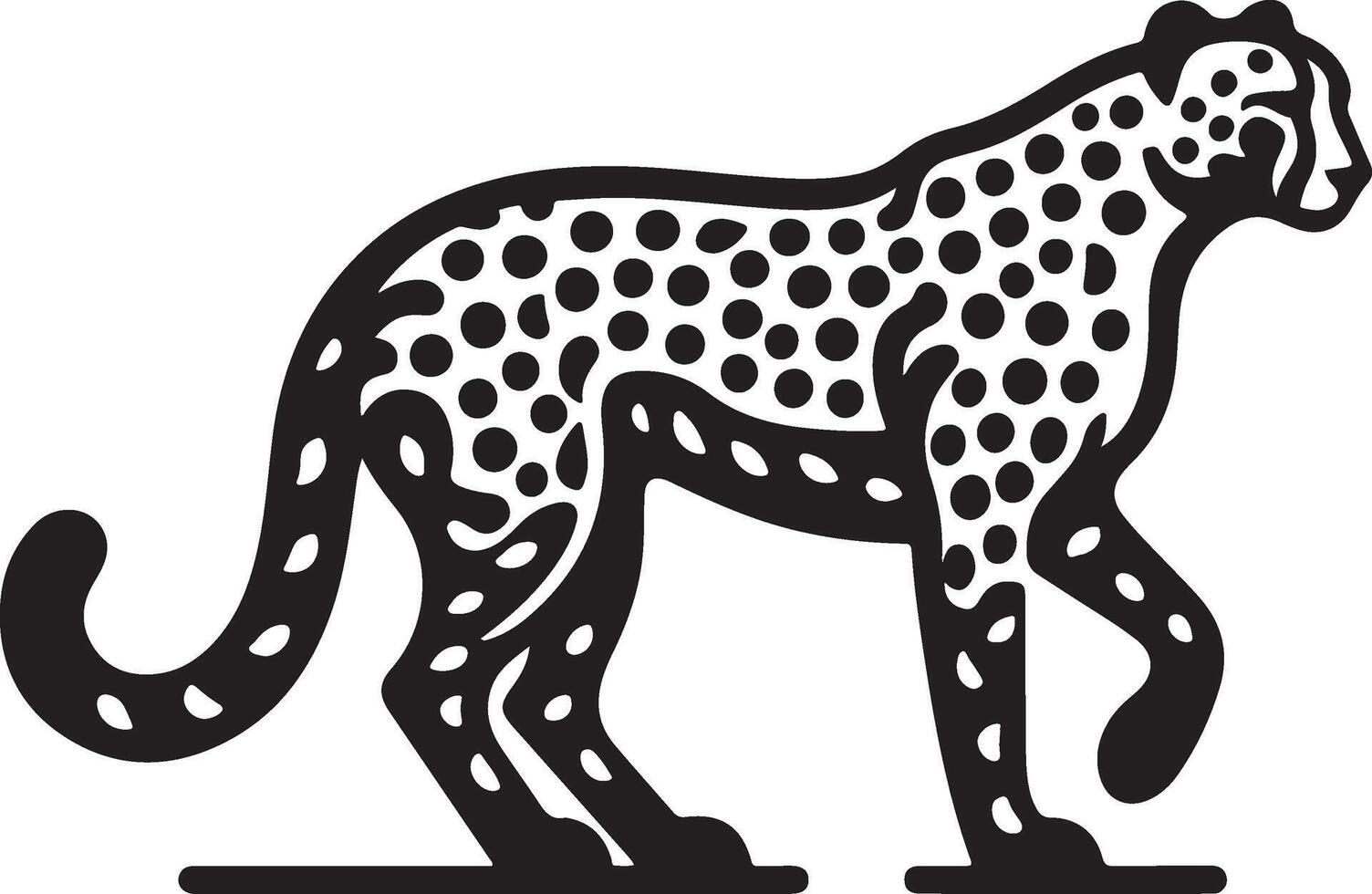 Cheetah black Art Illustration vector