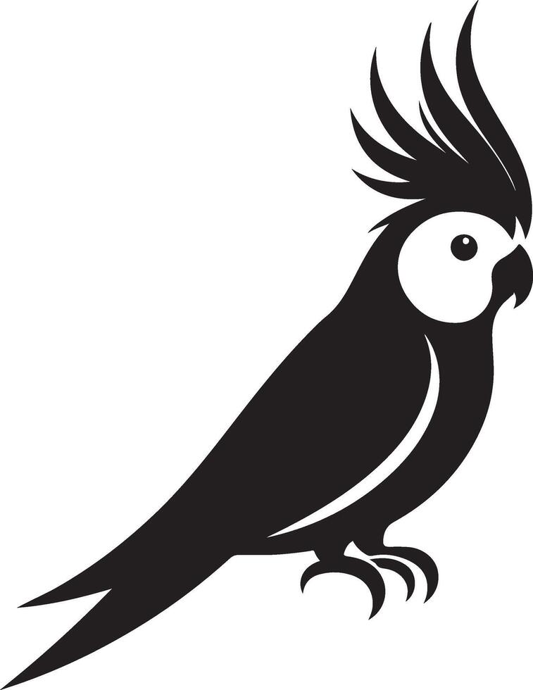 cockatiel Silhouette black Illustration vector