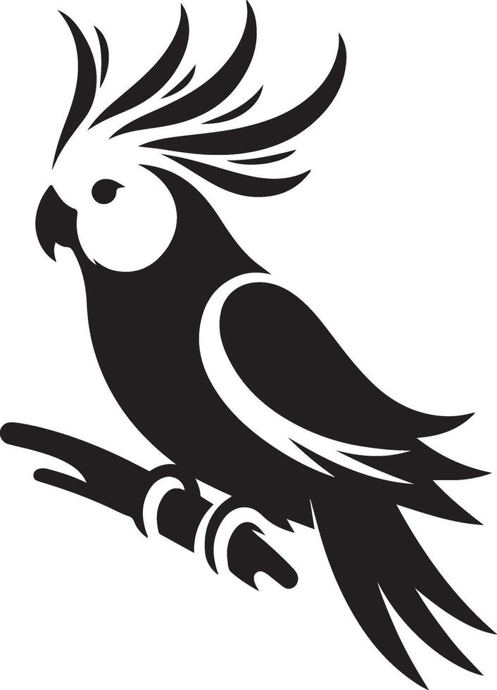 cockatiel Silhouette black Illustration vector