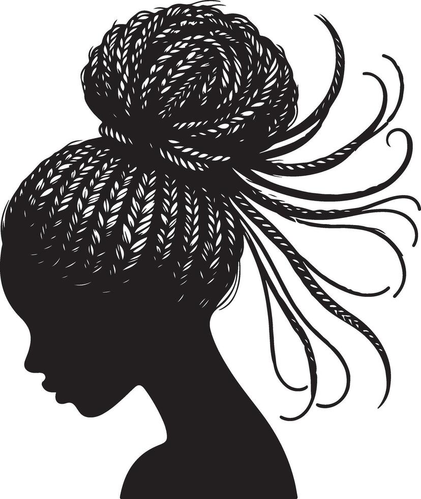 African girl hairstyle illustration vector