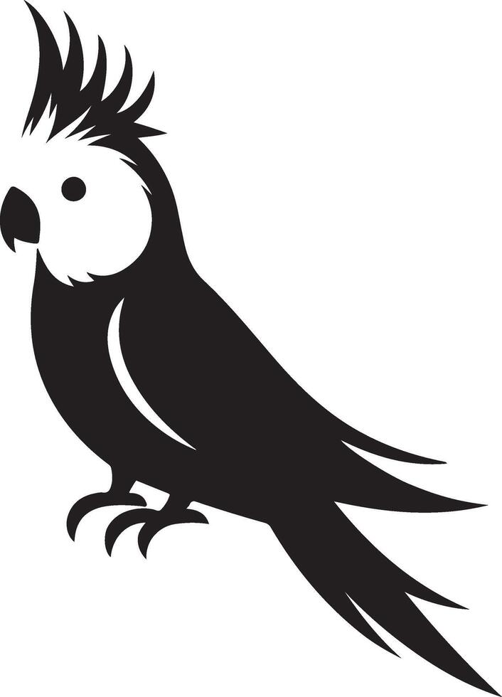cockatiel Silhouette black Illustration vector