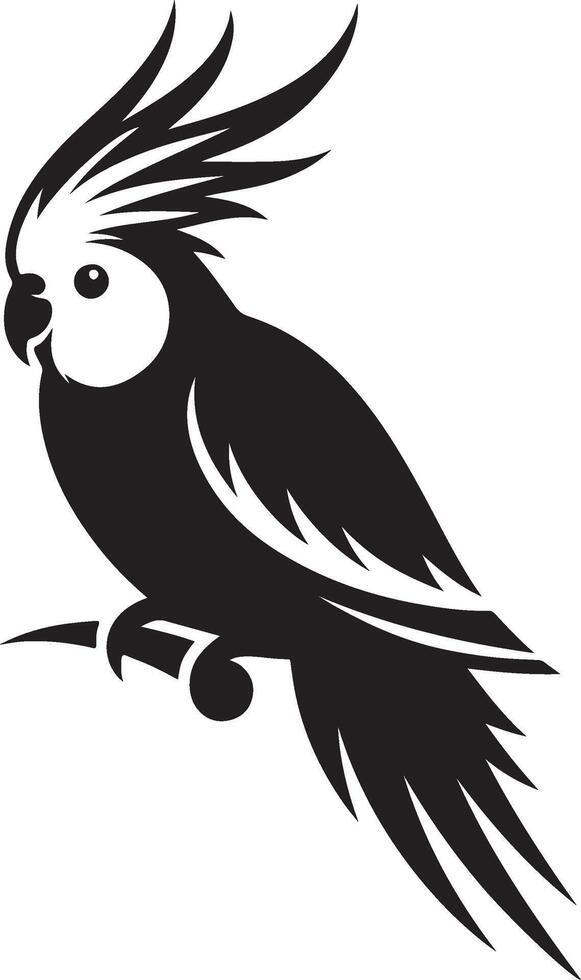 cockatiel Silhouette black Illustration vector
