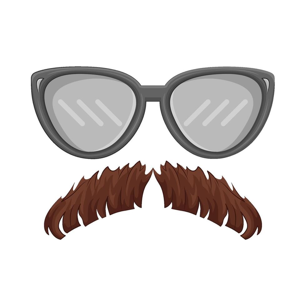Illustration of mustache and glasses vector