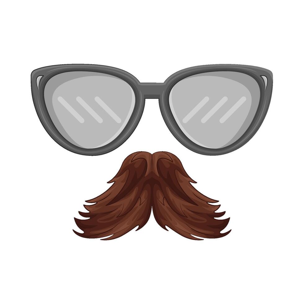 Illustration of mustache and glasses vector