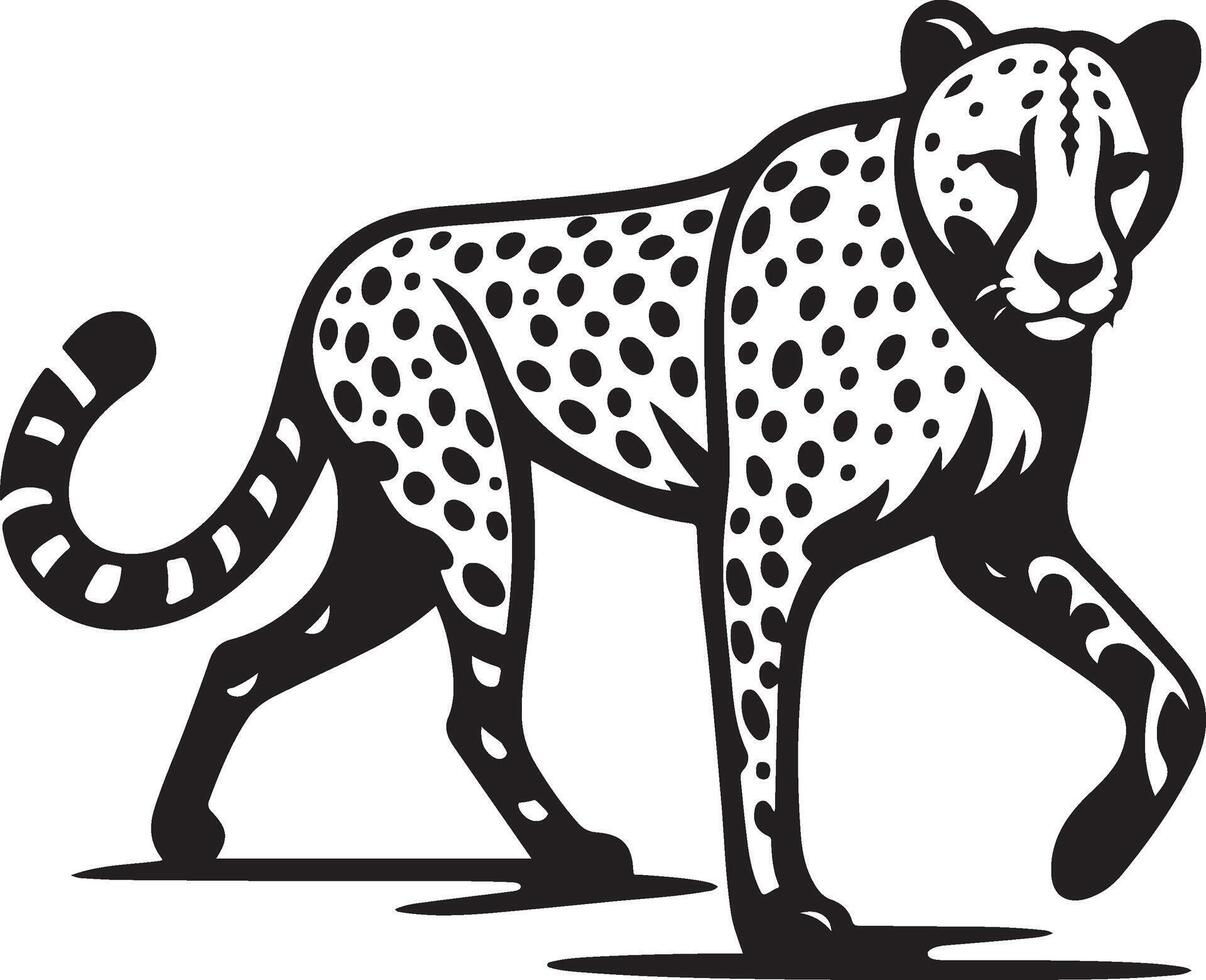 Cheetah black Art Illustration vector